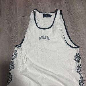 Darc sport Wolves White Tank Top with Black Trim